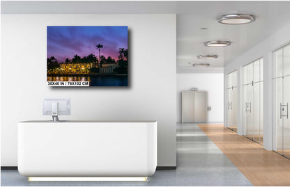 Miami Waterfront Mansion at Sunset: Biscayne Bay Florida Print Wall Art Beach Photography Aluminum/Acrylic/Metal/Canvas Hanging Decor