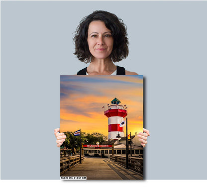 Harbour Town Glow: Sunset at Hilton Head Island South Carolina Print Wall Art Nautical Photography Aluminum/Acrylic/Metal/Canvas