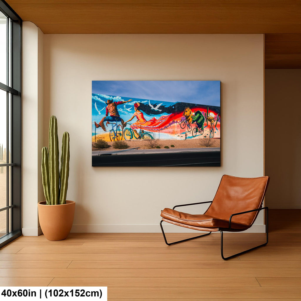 Tucson Mural - Desert Dream Bicycle Mural, Photography Print Wall Art