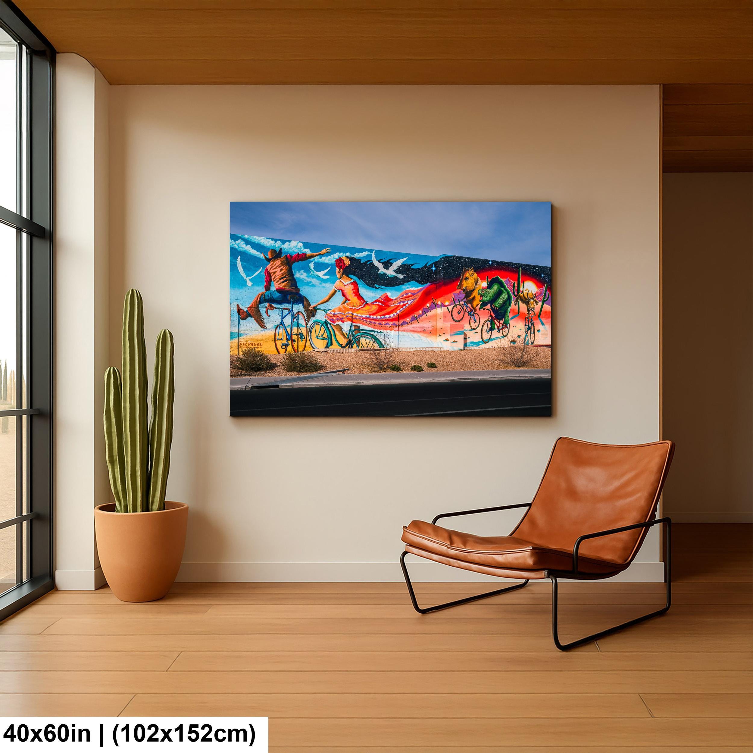 Tucson Mural - Desert Dream Bicycle Mural, Photography Print Wall Art