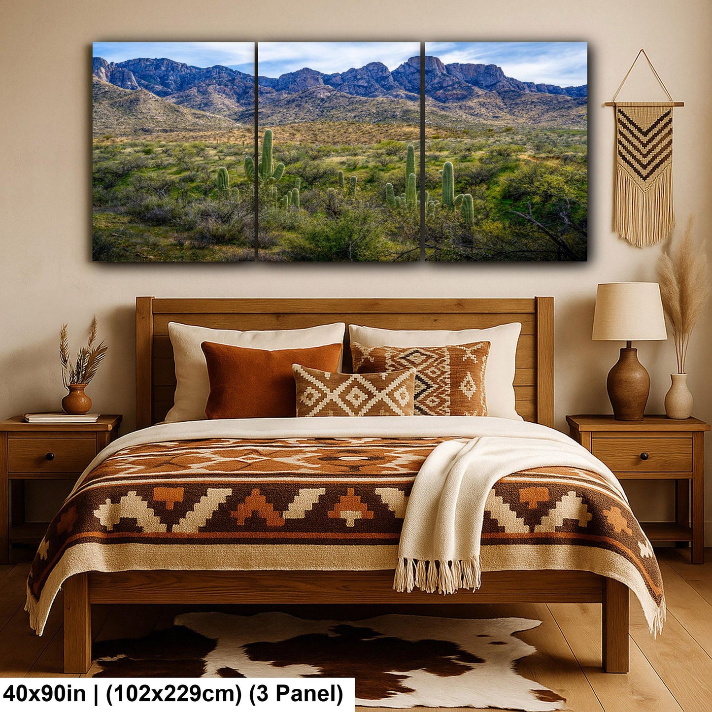 Catalina State Park Saguaros with Rocky Mountain Peaks - Tucson Arizona Sonoran Desert Photography Print