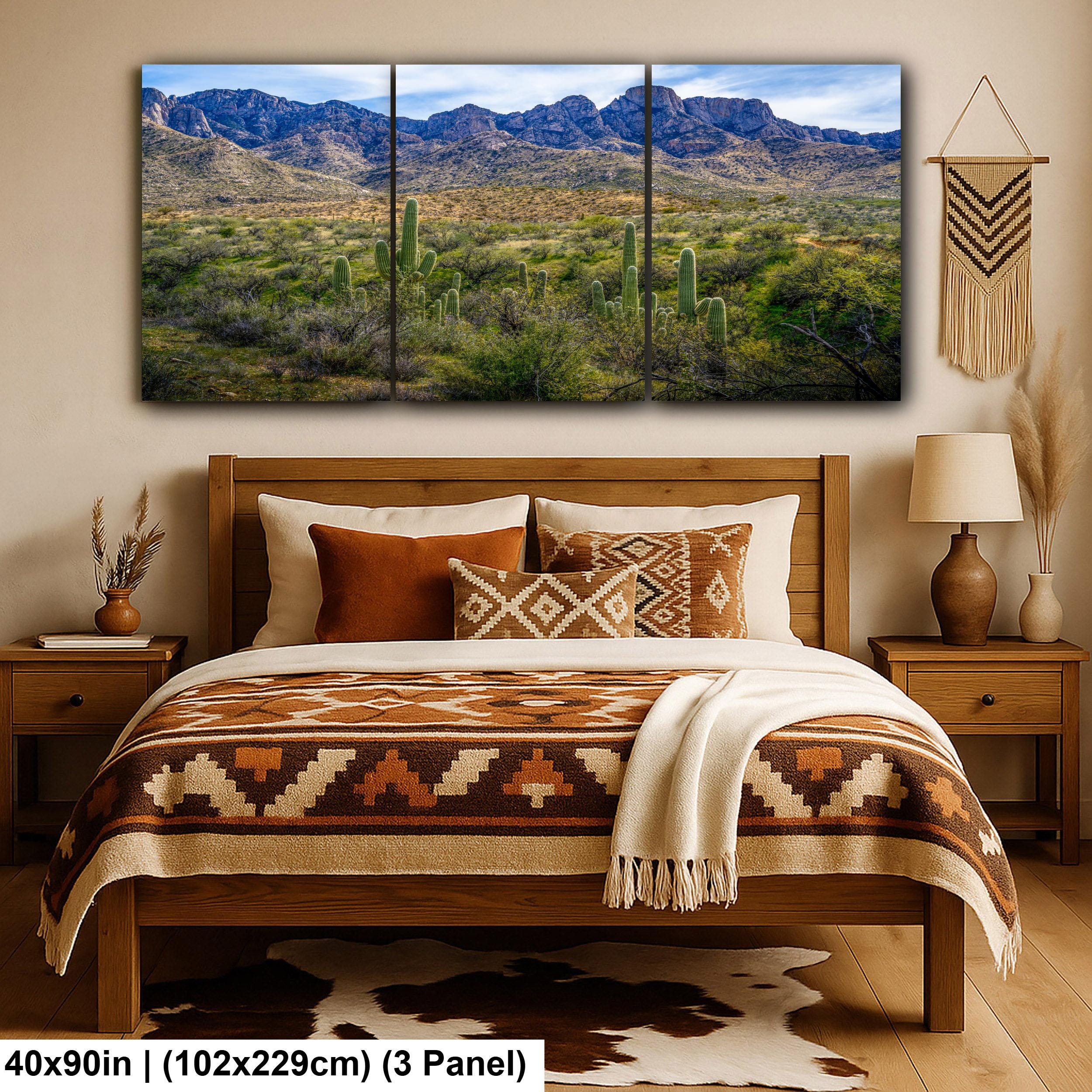 Catalina State Park Saguaros with Rocky Mountain Peaks - Tucson Arizona Sonoran Desert Photography Print