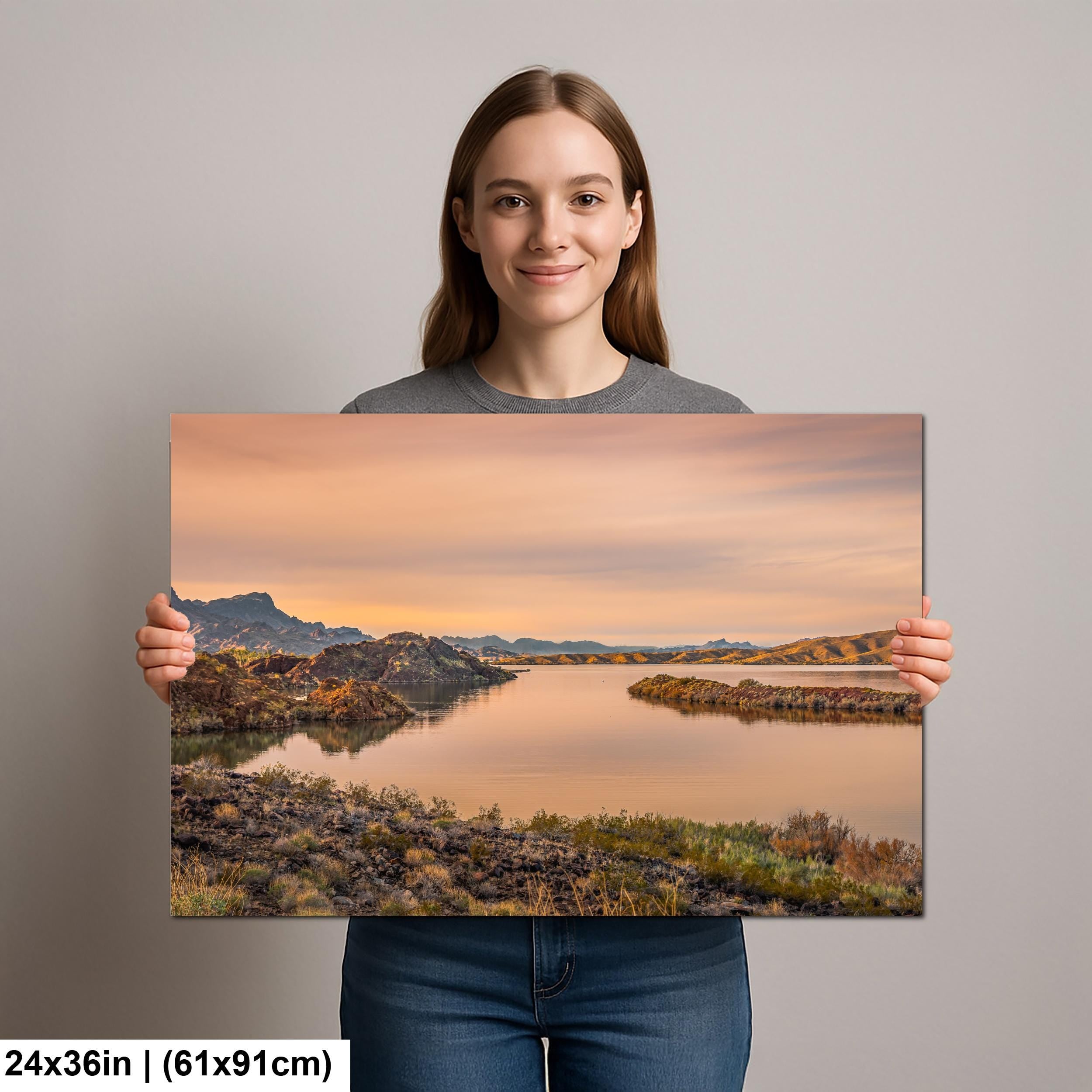Colorado River Sunset Near Parker Arizona Photography Print, Southwest River Wall Art