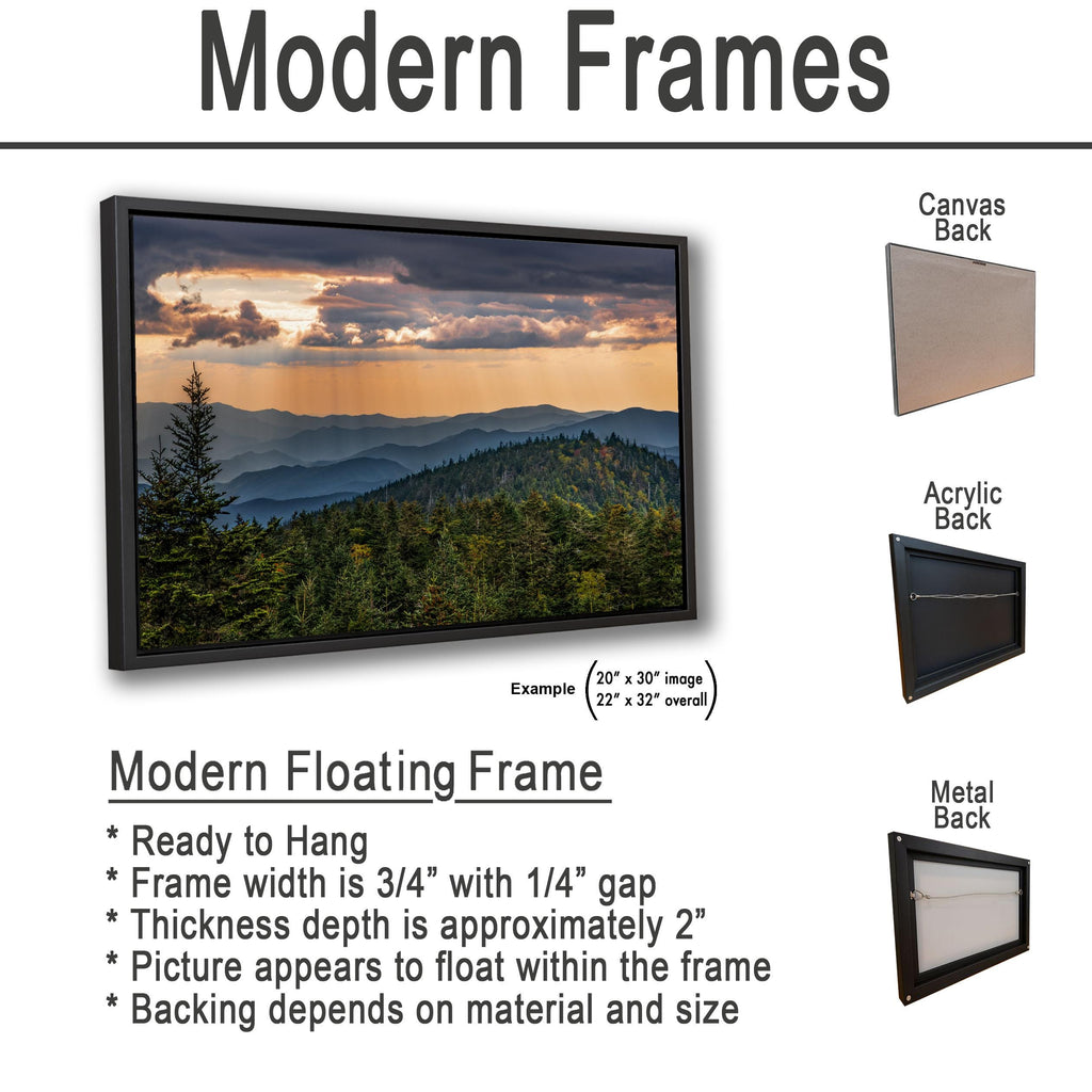 Mountain Sunbeams: Great Smoky Mountains Tennessee Landscape Photo Wall Art
