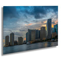 Miami Beach Condos Sunset Glow: Florida Cityscape Print Wall Art Skyscraper Seaside Architecture Photography Aluminum/Acrylic/Metal/Canvas