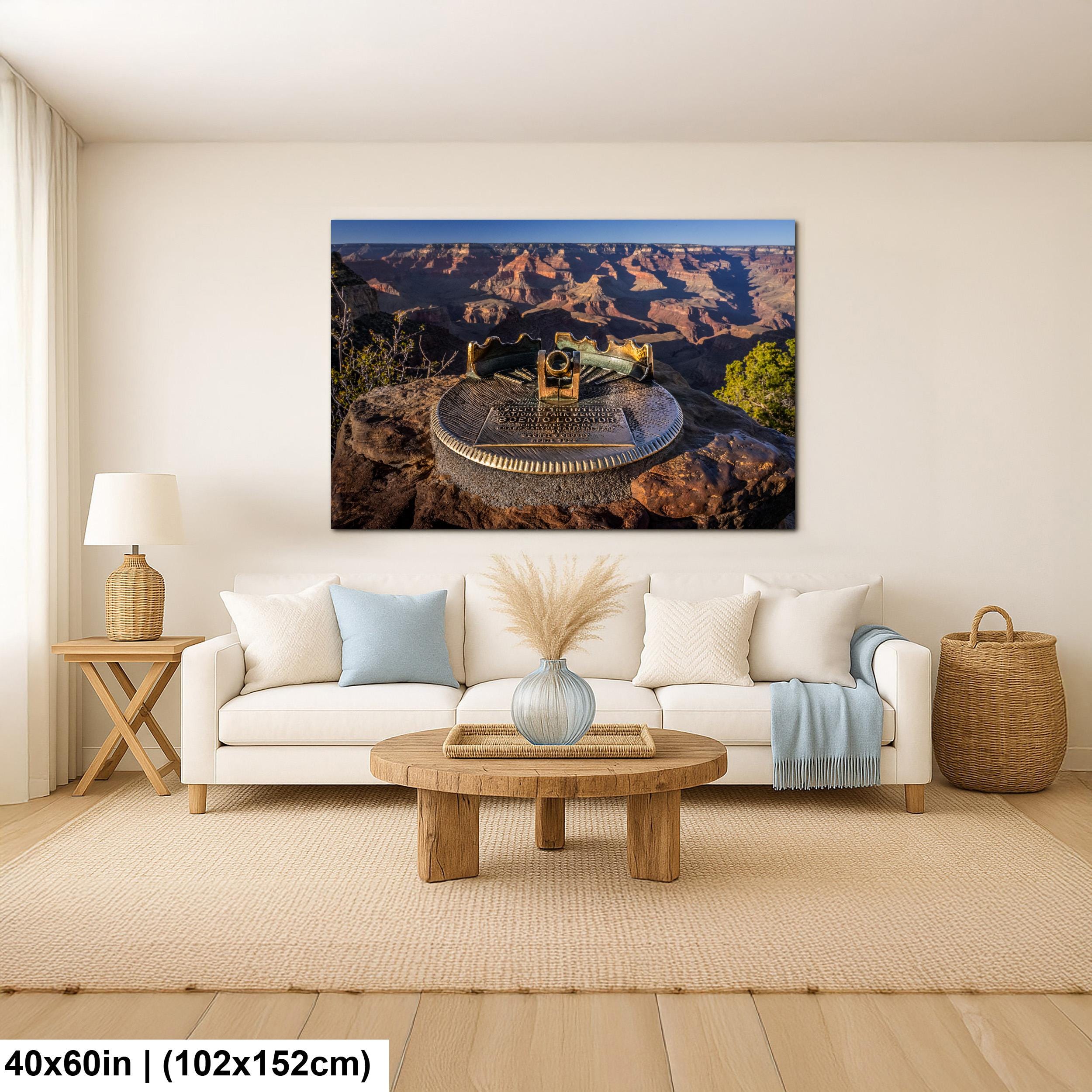 Grand Canyon Scenic Locator Print – National Park Arizona Photography Wall Art