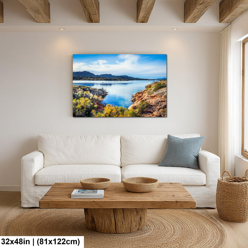 Lake Mead Desert Landscape with Mountain Views Nevada Arizona Border Photography Print