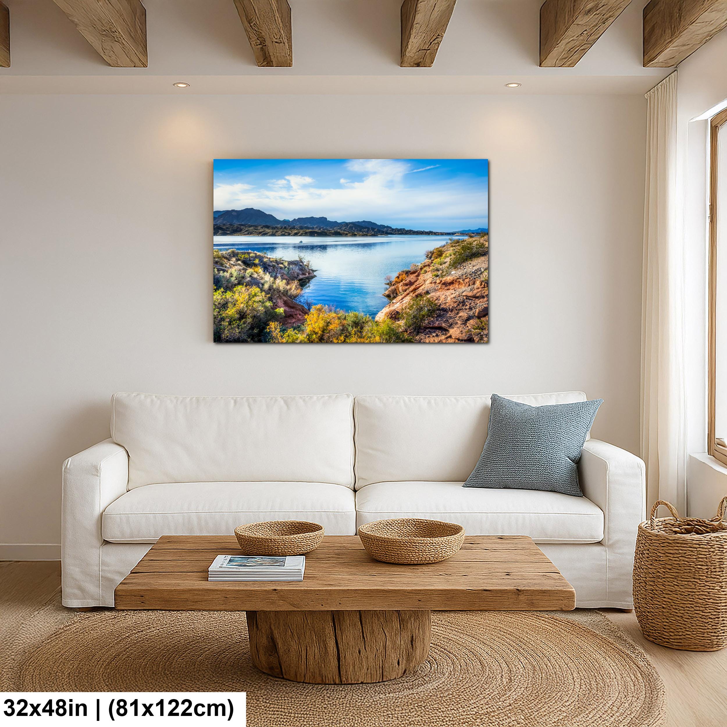 Lake Mead Desert Landscape with Mountain Views Nevada Arizona Border Photography Print
