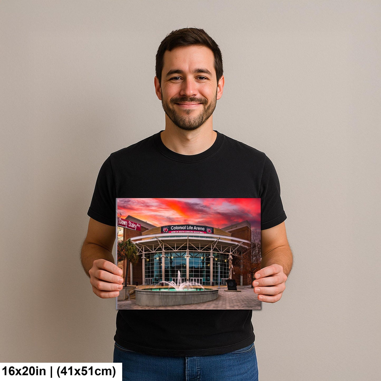 University of South Carolina Basketball Arena Print: A'ja Wilson Statue, Gamecocks Photography