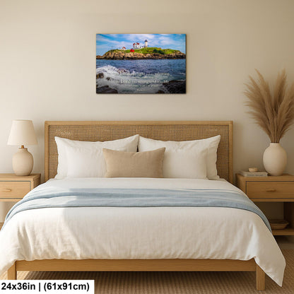 Lighthouse Wall Art – Cape Neddick Maine Lighthouse Print With Psalm 27 Scripture