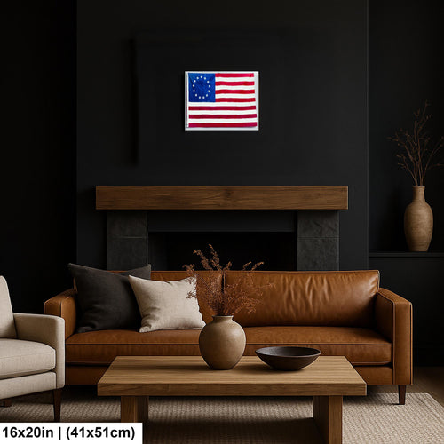 Betsy Ross American Flag, Thirteen Star U.S. Flag, Historic Patriotic Photography Print Wall Art