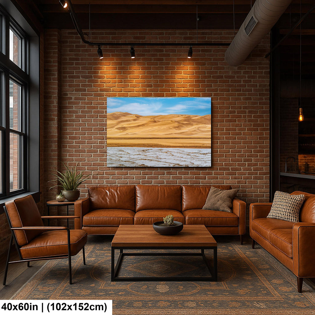 Great Sand Dunes Salt Flats Photography Print, Colorado National Park Desert Landscape, Southwestern Wall Art Decor