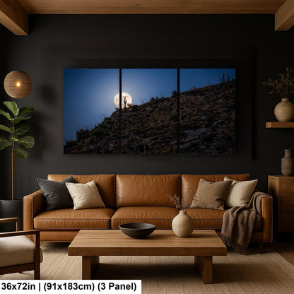Full Moon Rising over Saguaro Ridge, Tucson Arizona Desert Landscape Photography Print