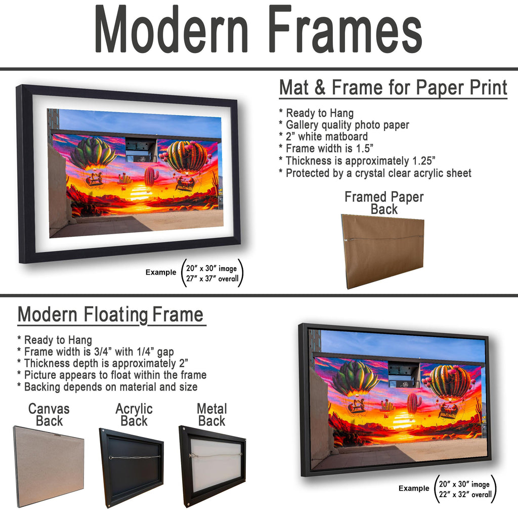 Tucson Mural - Surreal Desert Mural With Floating Cactus Balloons, Photography Print Wall Art