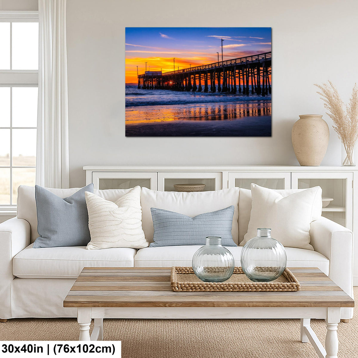 Shoreline Pier: Newport Beach California Ocean Sunset Photography Wall Art