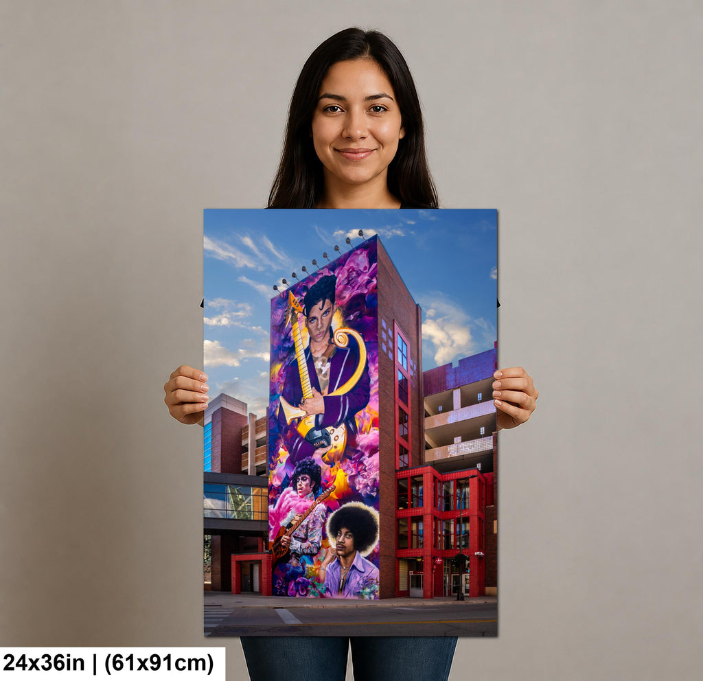Prince Tribute Mural Minneapolis Photography Print, Minnesota Street Art Wall Decor, Purple Rain Urban Art