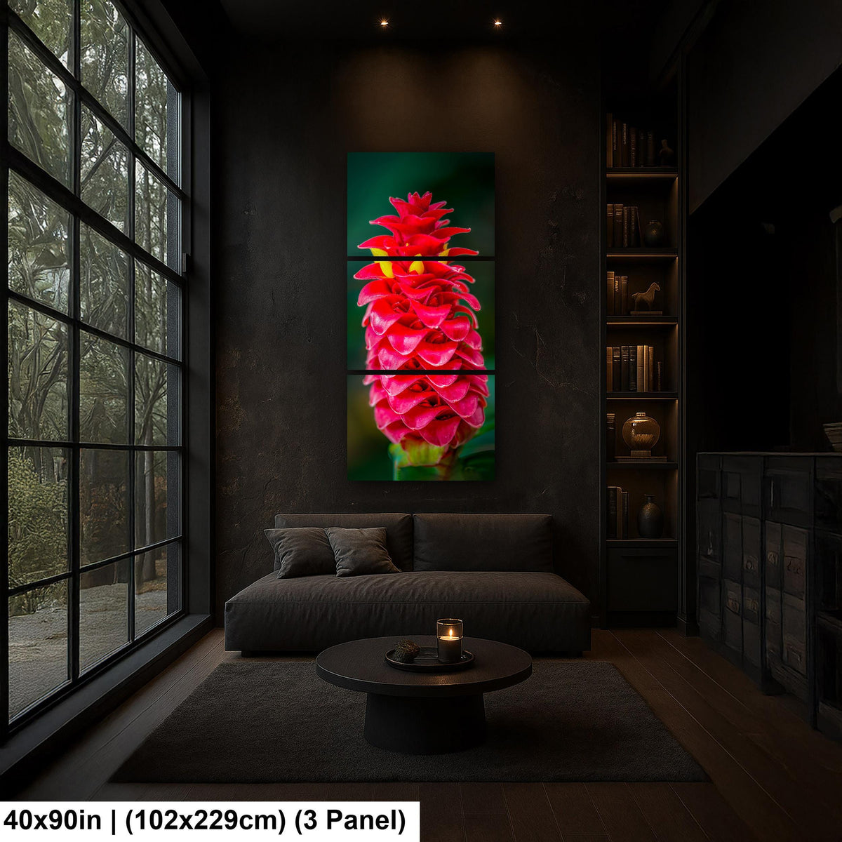 Crimson Spiral: Spiral Ginger Tropical Flower Botanical Photo Wall Art