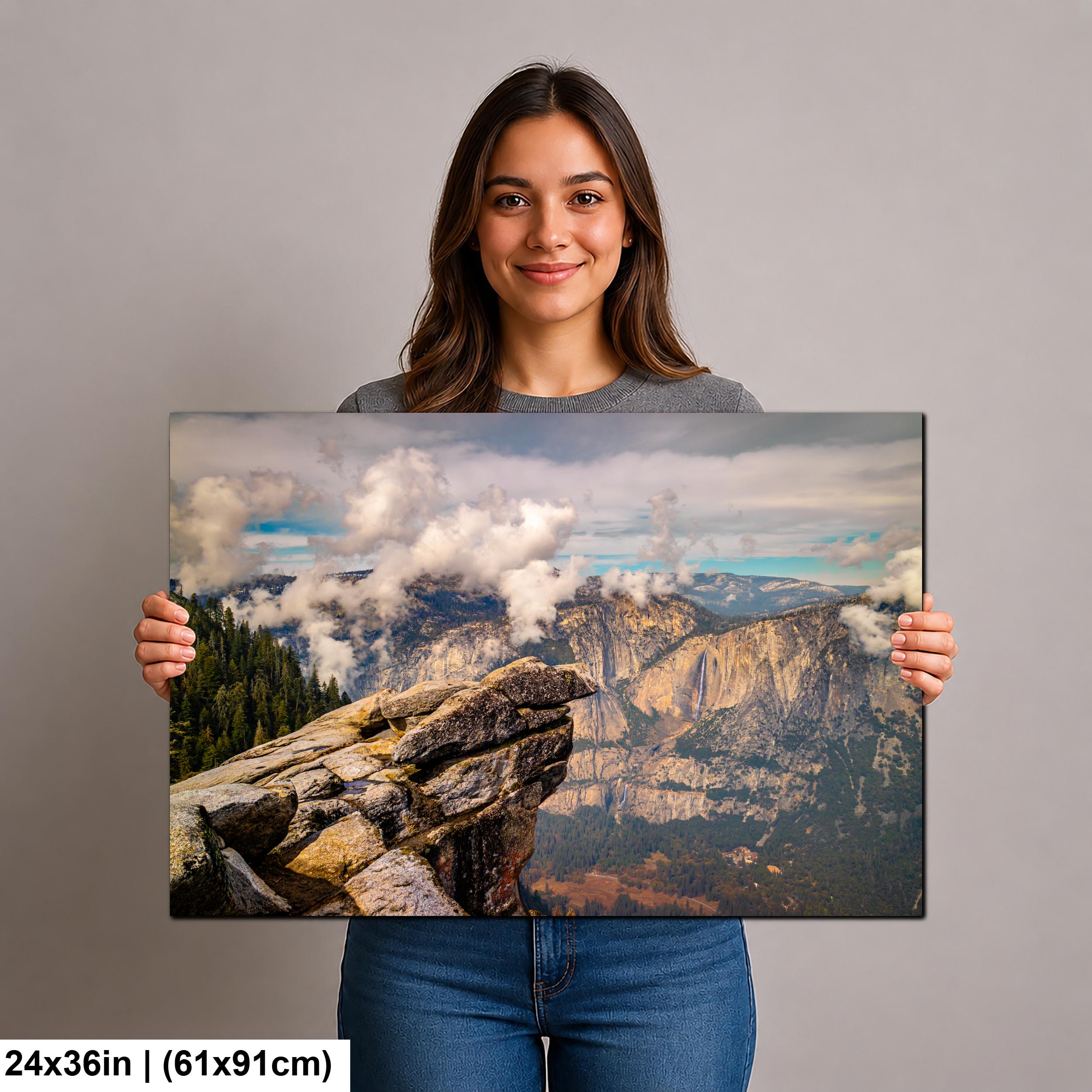 Glacier Point View Yosemite National Park Photography Print, California Landscape Wall Art, Dramatic Mountain Photo