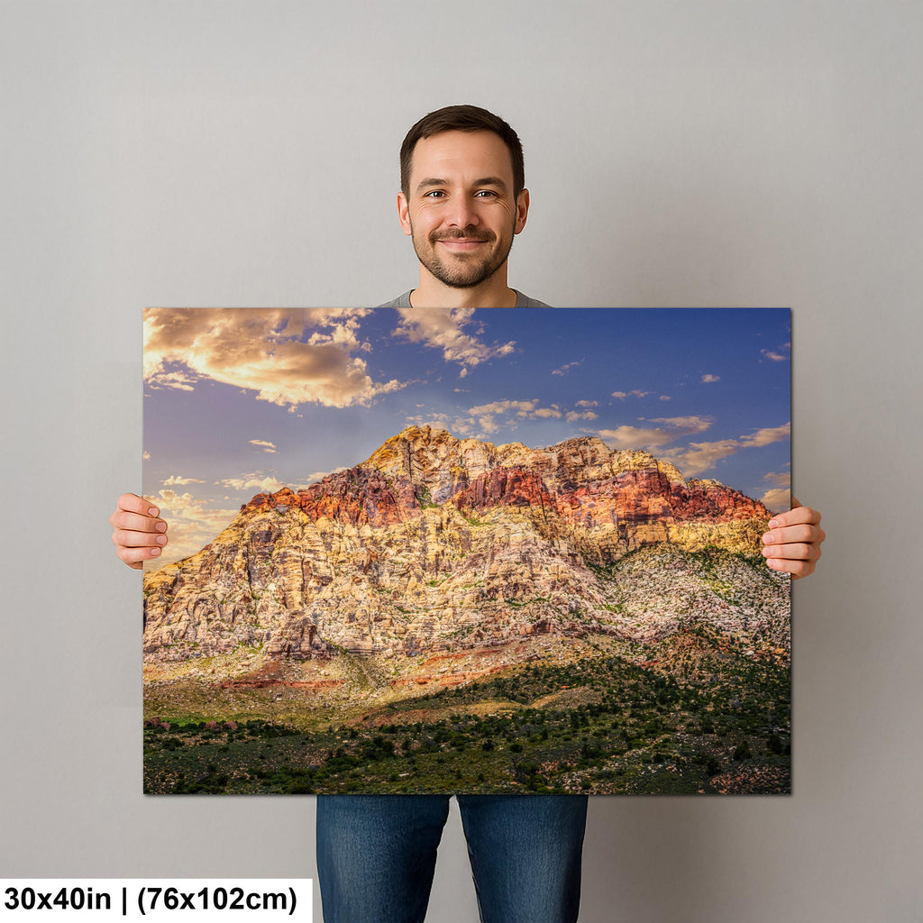 Red Rock Canyon Mountain Landscape at Sunset, Las Vegas Nevada Photography Print