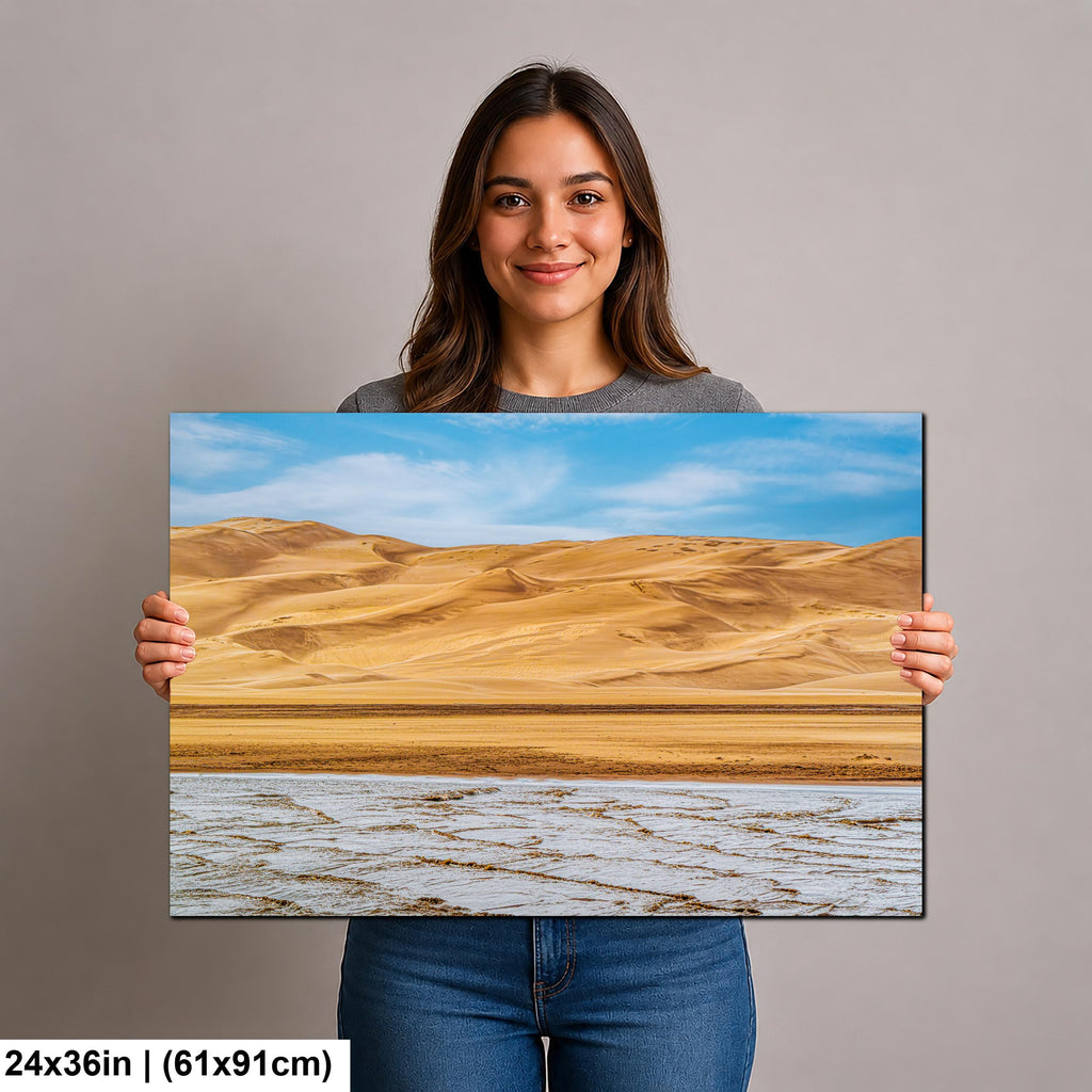 Great Sand Dunes Salt Flats Photography Print, Colorado National Park Desert Landscape, Southwestern Wall Art Decor