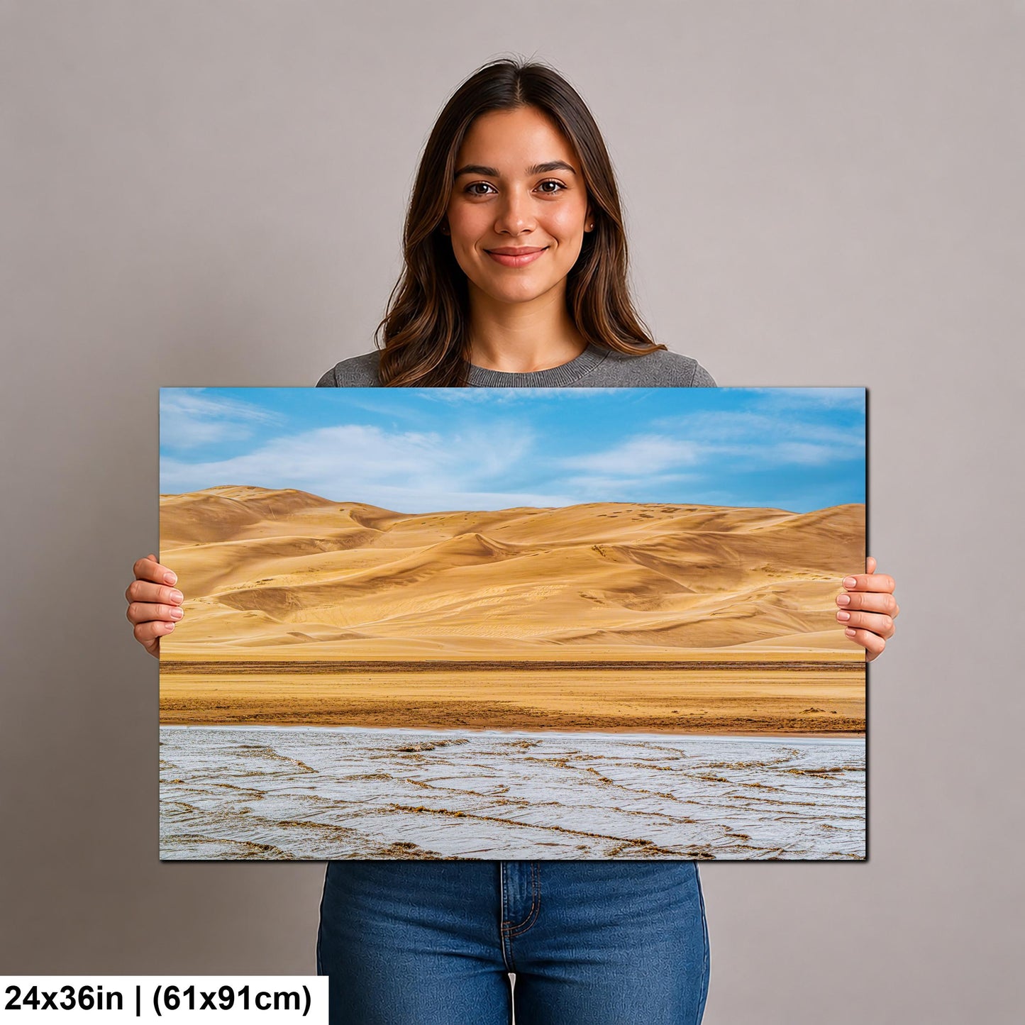 Great Sand Dunes Salt Flats Photography Print, Colorado National Park Desert Landscape, Southwestern Wall Art Decor