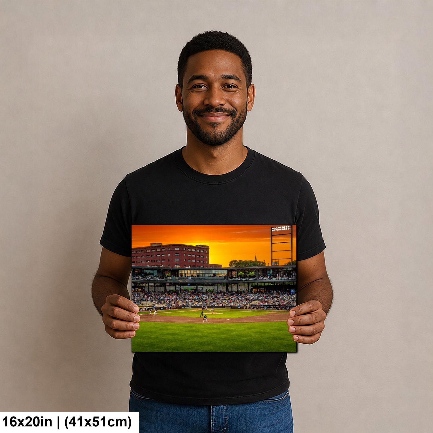 Golden Hour Baseball at CHS Field St. Paul Minnesota Photography Print, Sunset Stadium Wall Art, Sports Decor