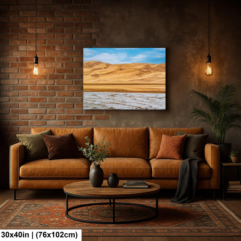 Great Sand Dunes Salt Flats Photography Print, Colorado National Park Desert Landscape, Southwestern Wall Art Decor