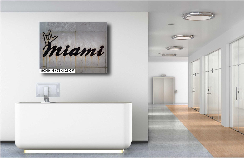Miami Vibes Sign: Miami’s Urban Wall in Florida Print Wall Art Photography Home Decor Aluminum/Acrylic/Metal/Canvas