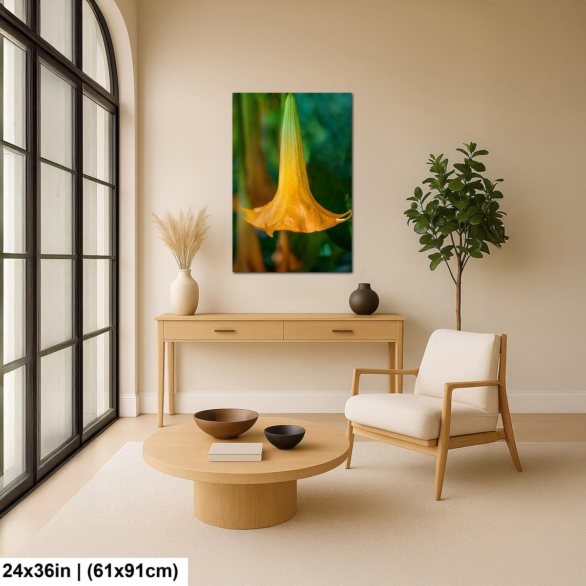 Golden Bell: Angel's Trumpet Flower Botanical Floral Photography Wall Art