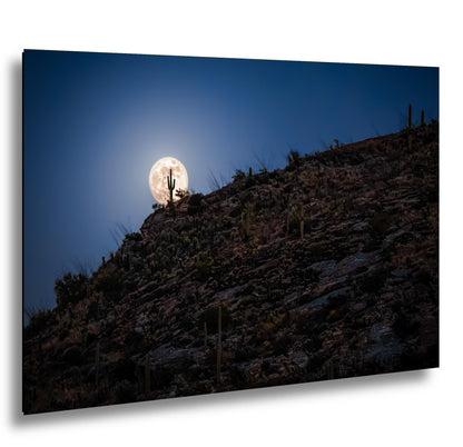 Full Moon Rising over Saguaro Ridge, Tucson Arizona Desert Landscape Photography Print