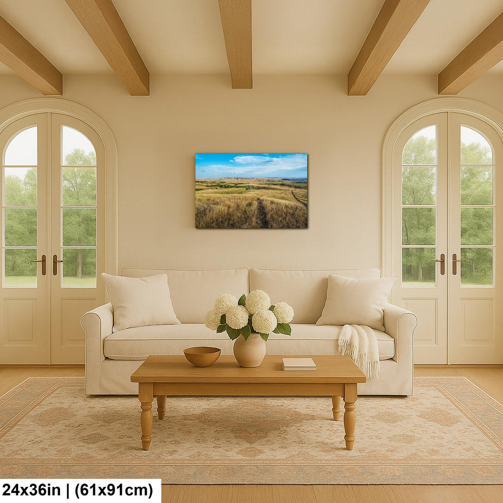 Solitary Prairie Tree Badlands National Park South Dakota Photography Print, Lone Tree Golden Grasslands Wall Art