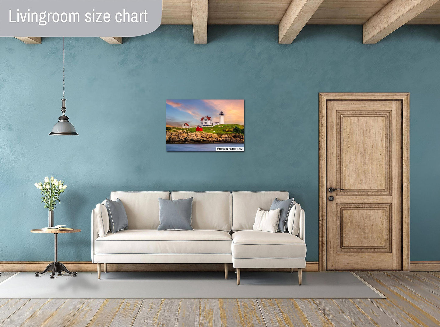 Nubble Lighthouse Wall Art – Coastal Home Decoration | Vibrant Acrylic Print