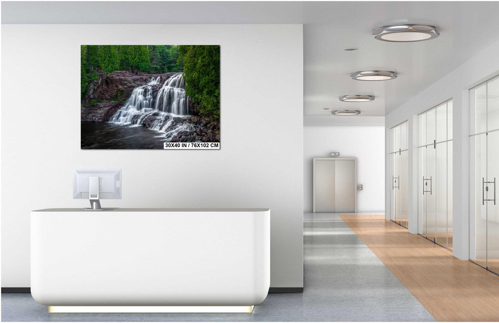 Gooseberry Falls Minnesota State Park Upper Falls Watercolor-Stylized Photography Print Wall Art, Nature Decor, Canvas Metal Acrylic