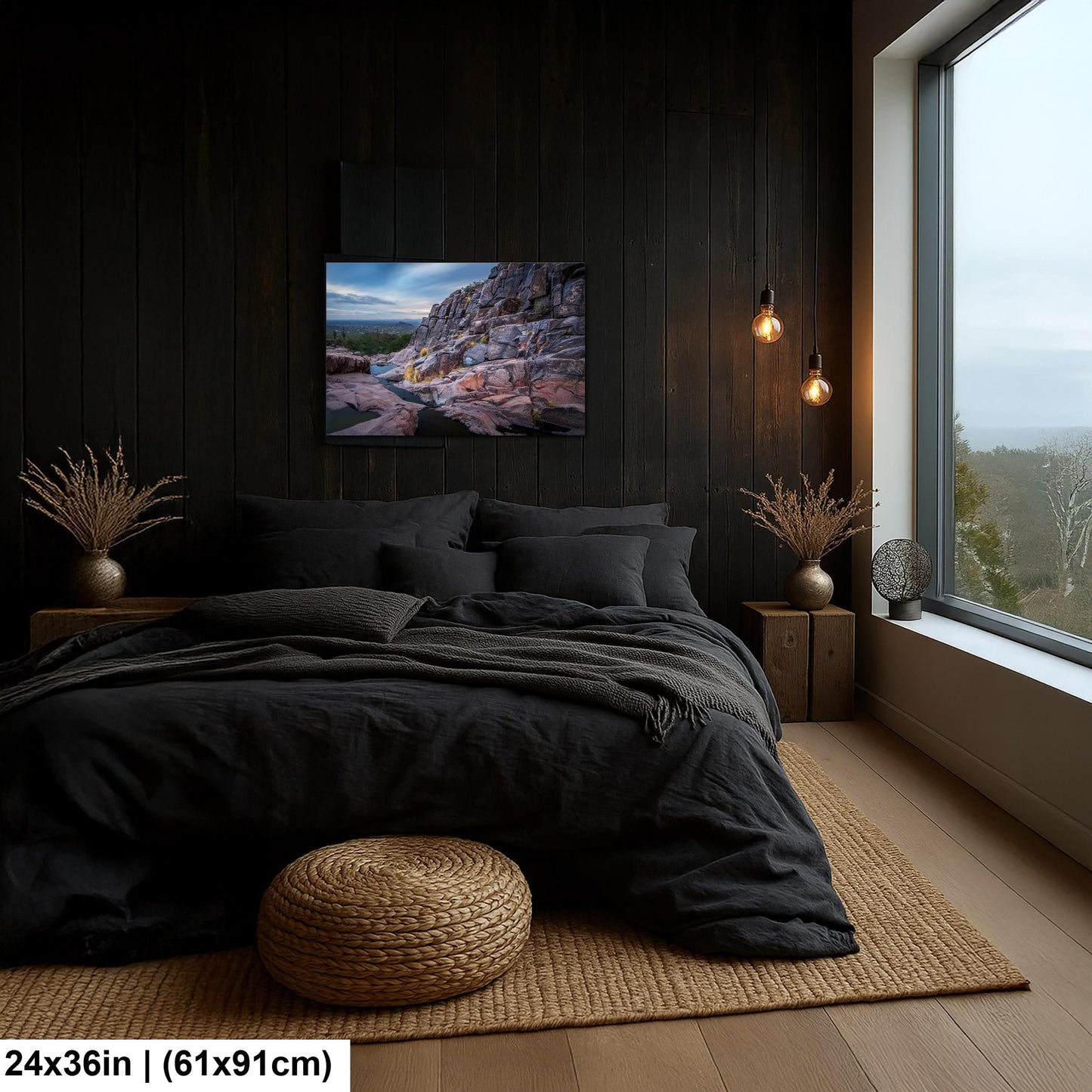 Arizona Petroglyph Print: Superstition Mountains Rock Art Wall Decor