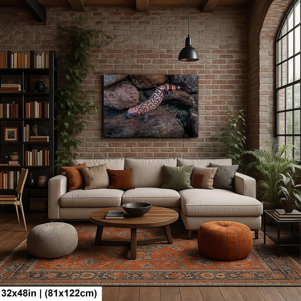 Gila Monster Print – Desert Wildlife Art | Arizona Reptile Photography Canvas
