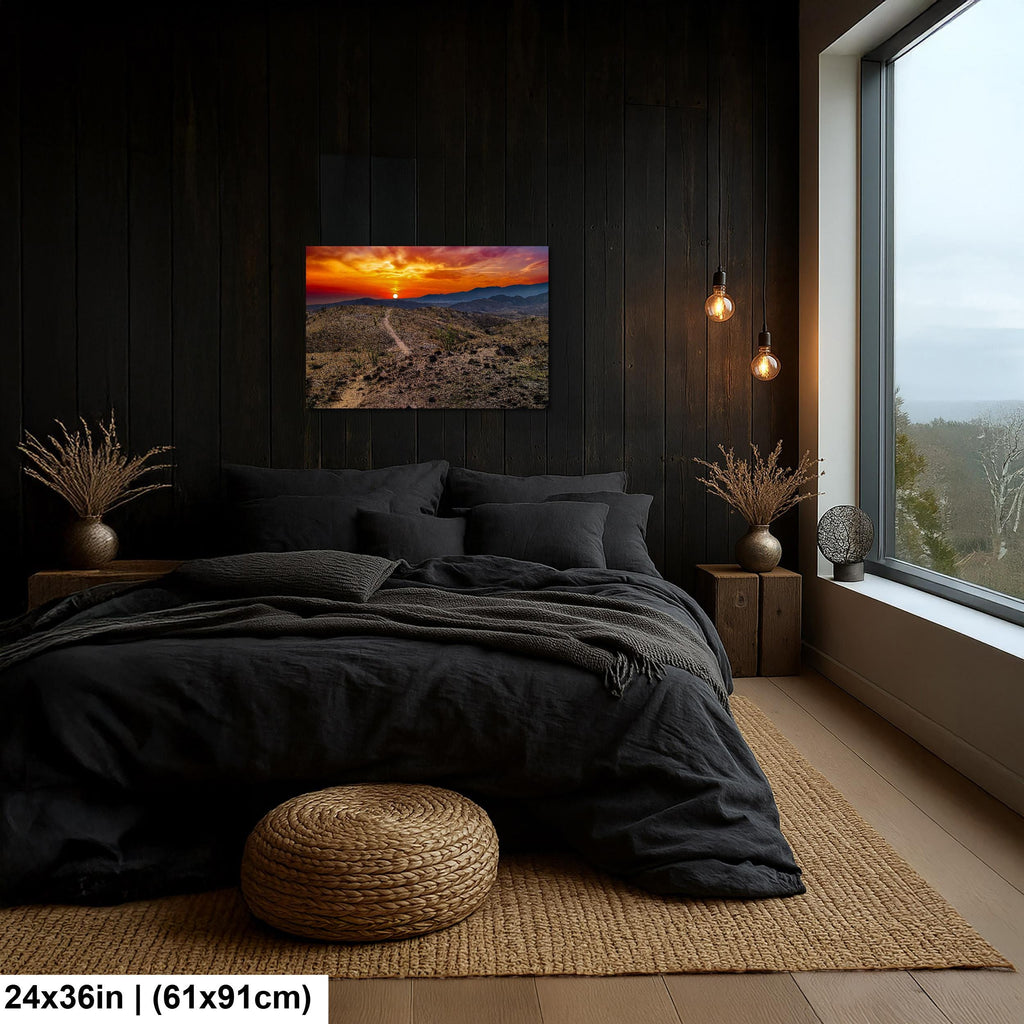 Desert Trail: Mecca Hills California Sunset Landscape Photography Wall Art