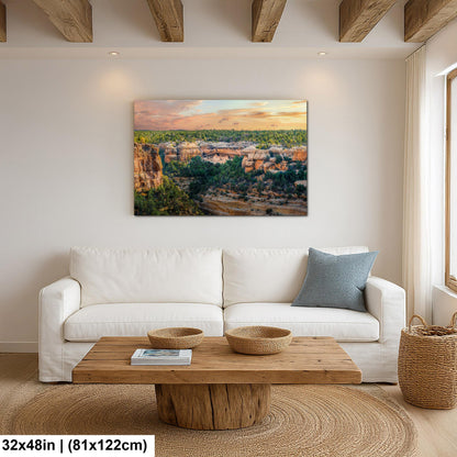 Spruce Tree House at Sunset, Mesa Verde National Park Colorado Photography Print