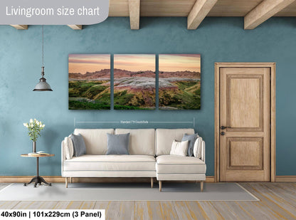 Badlands National Park Sunset Glow, Photography Print, Rainbow Mounds Landscape, South Dakota Nature Décor