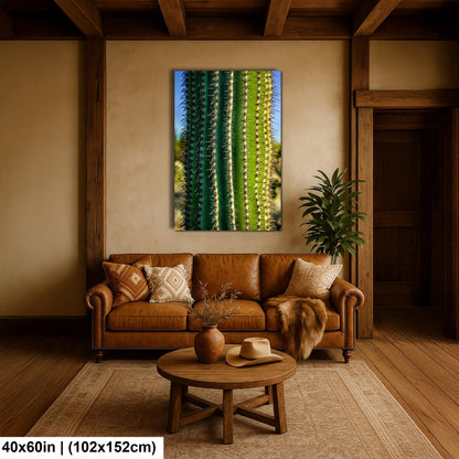 Saguaro Cactus Close-Up Photography Print, Oro Valley Arizona Desert Wall Art, Southwestern Decor, Green Cactus Spines