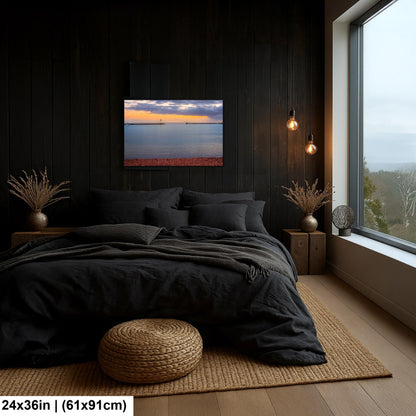 Grand Marais Harbor Lighthouse at Sunset Photography Print, Minnesota North Shore, Lake Superior Wall Art