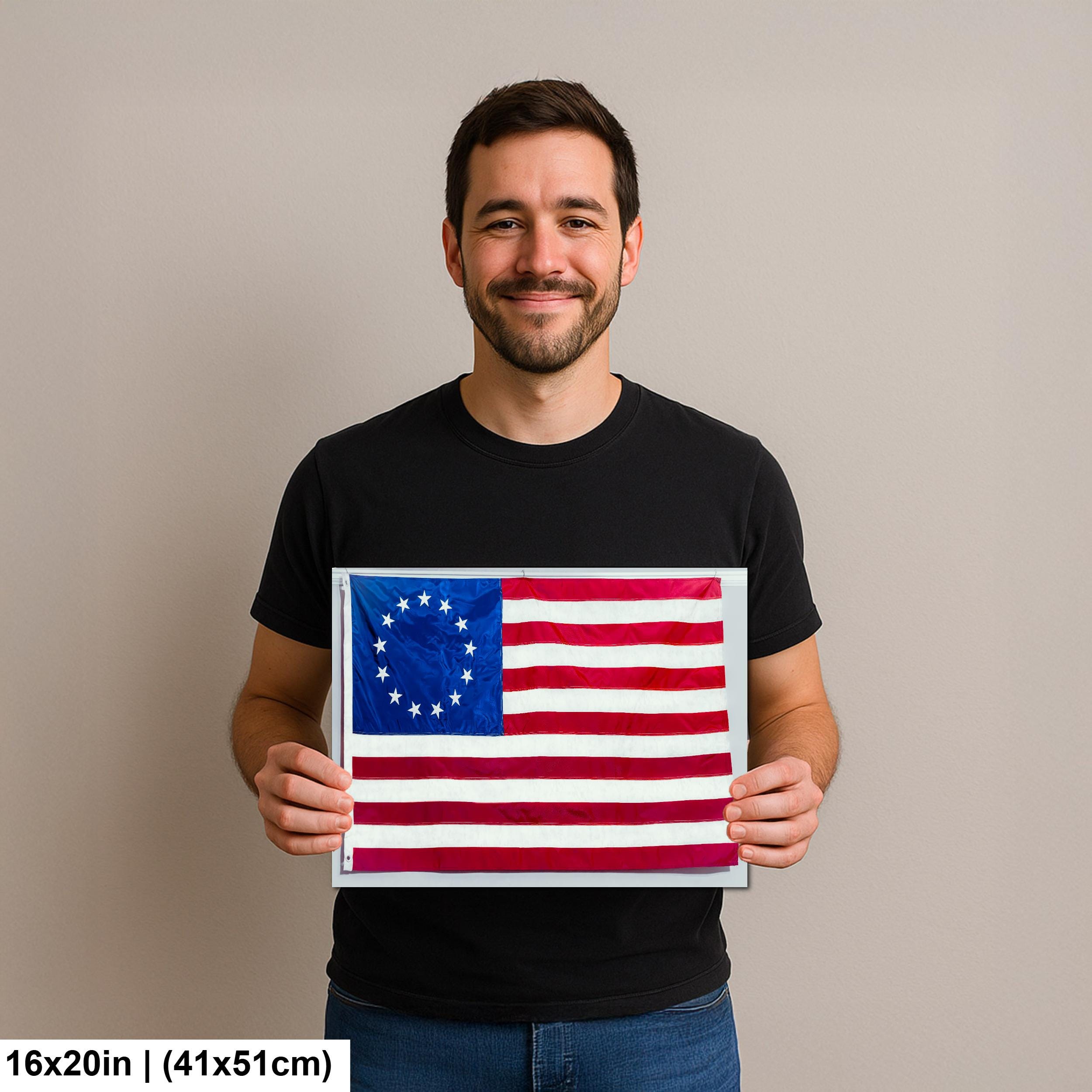Betsy Ross American Flag, Thirteen Star U.S. Flag, Historic Patriotic Photography Print Wall Art
