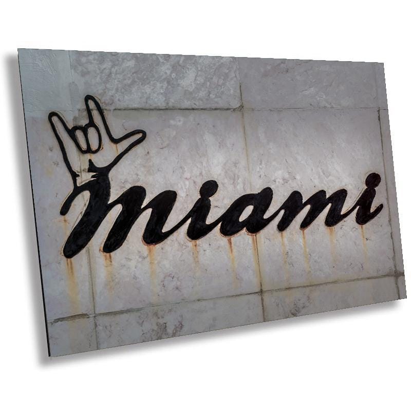 Miami Vibes Sign: Miami’s Urban Wall in Florida Print Wall Art Photography Home Decor Aluminum/Acrylic/Metal/Canvas