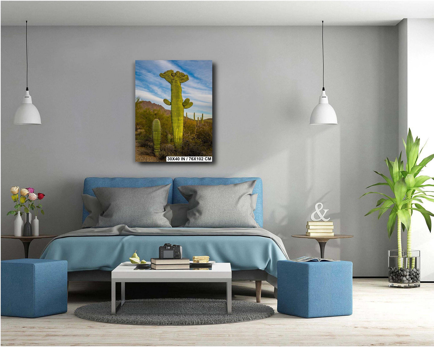 All Hail King Cacti! Giant Saguaro Cactus Tucson Mountain Park Arizona Wall Art Print Arizona Desert  Southwestern Aluminum/Metal/Canvas