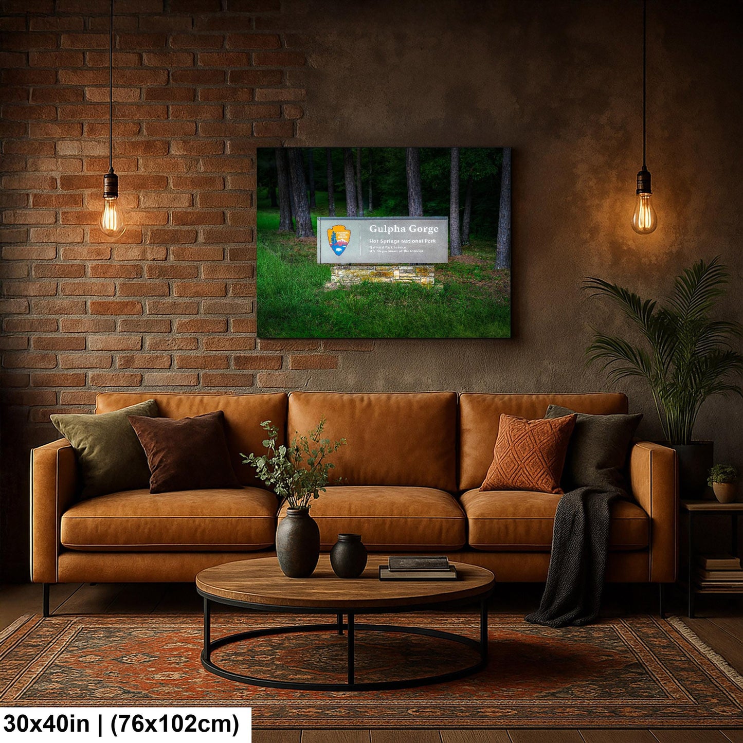 Gulpha Gorge Sign at Hot Springs National Park Arkansas Photography Wall Art Print