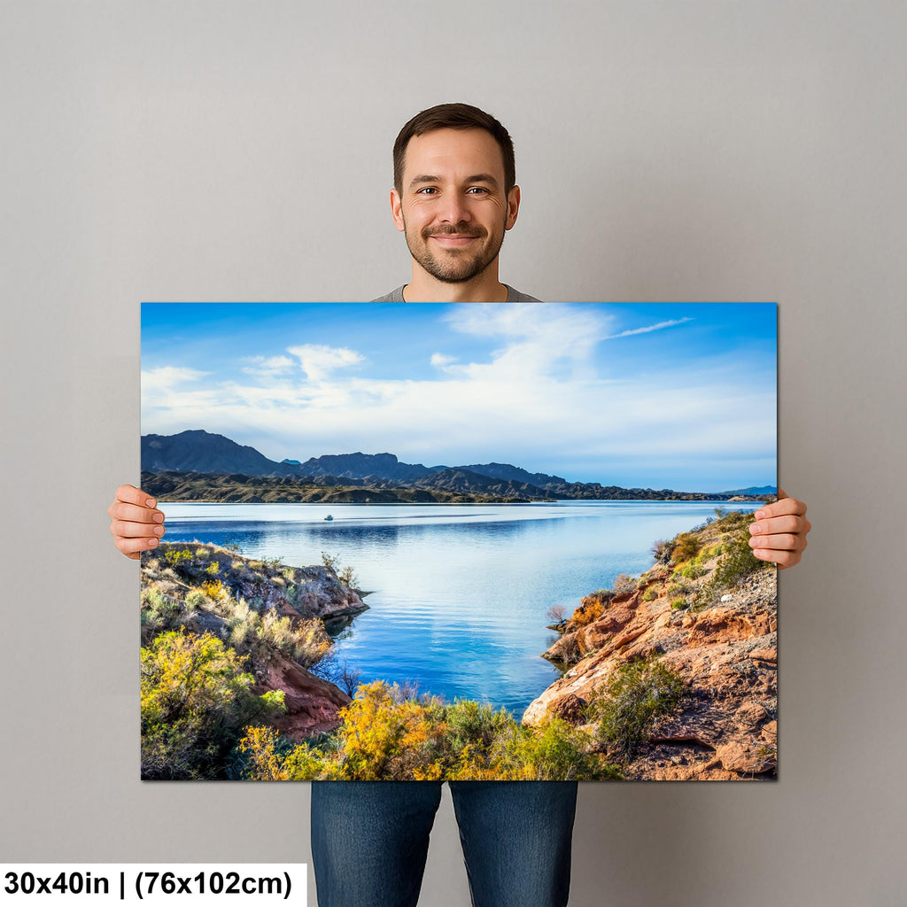 Lake Mead Desert Landscape with Mountain Views Nevada Arizona Border Photography Print