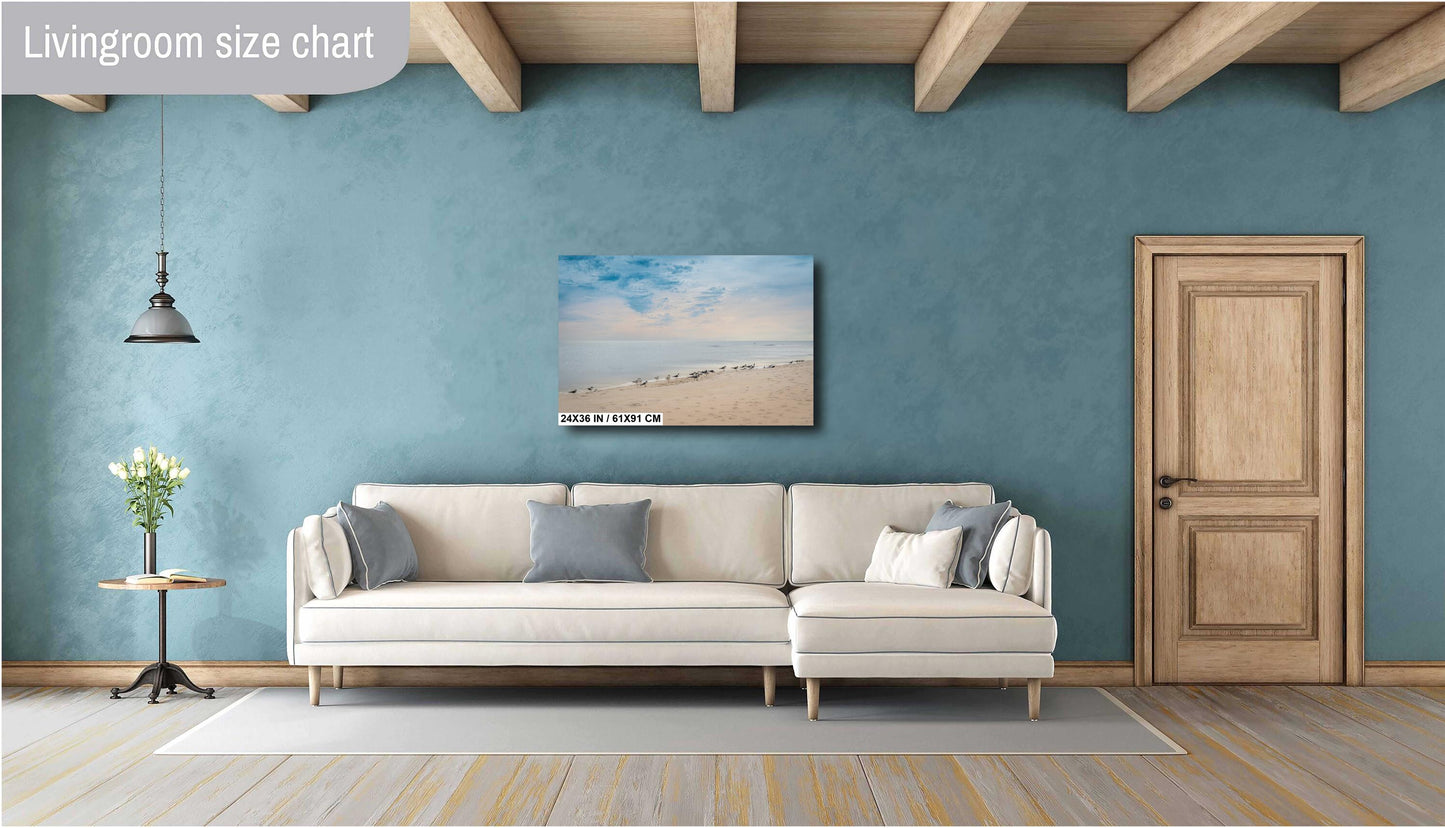 Birds on Perdido Key Beach: Florida Seascape Print Wall Art Coastal Wildlife Photography Aluminum/Acrylic/Metal/Canvas Home Decor