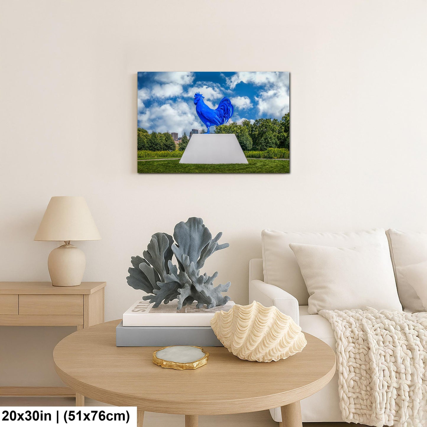 Blue Rooster Sculpture Minneapolis Sculpture Garden Minnesota Photography Print Wall Art Home Decor
