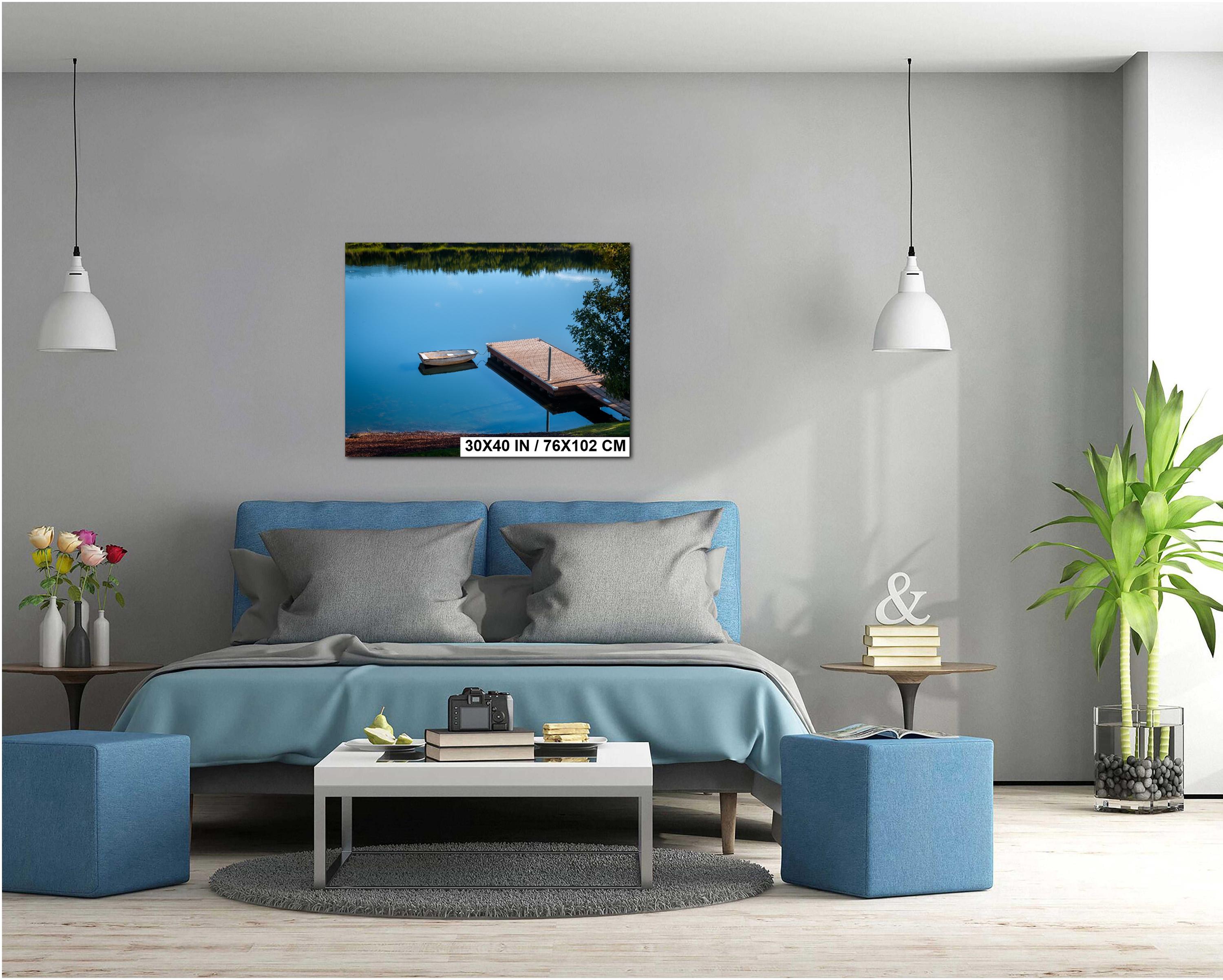 Oregon Lake Rowboat Print: Calm Water Reflection, Pacific Northwest Art