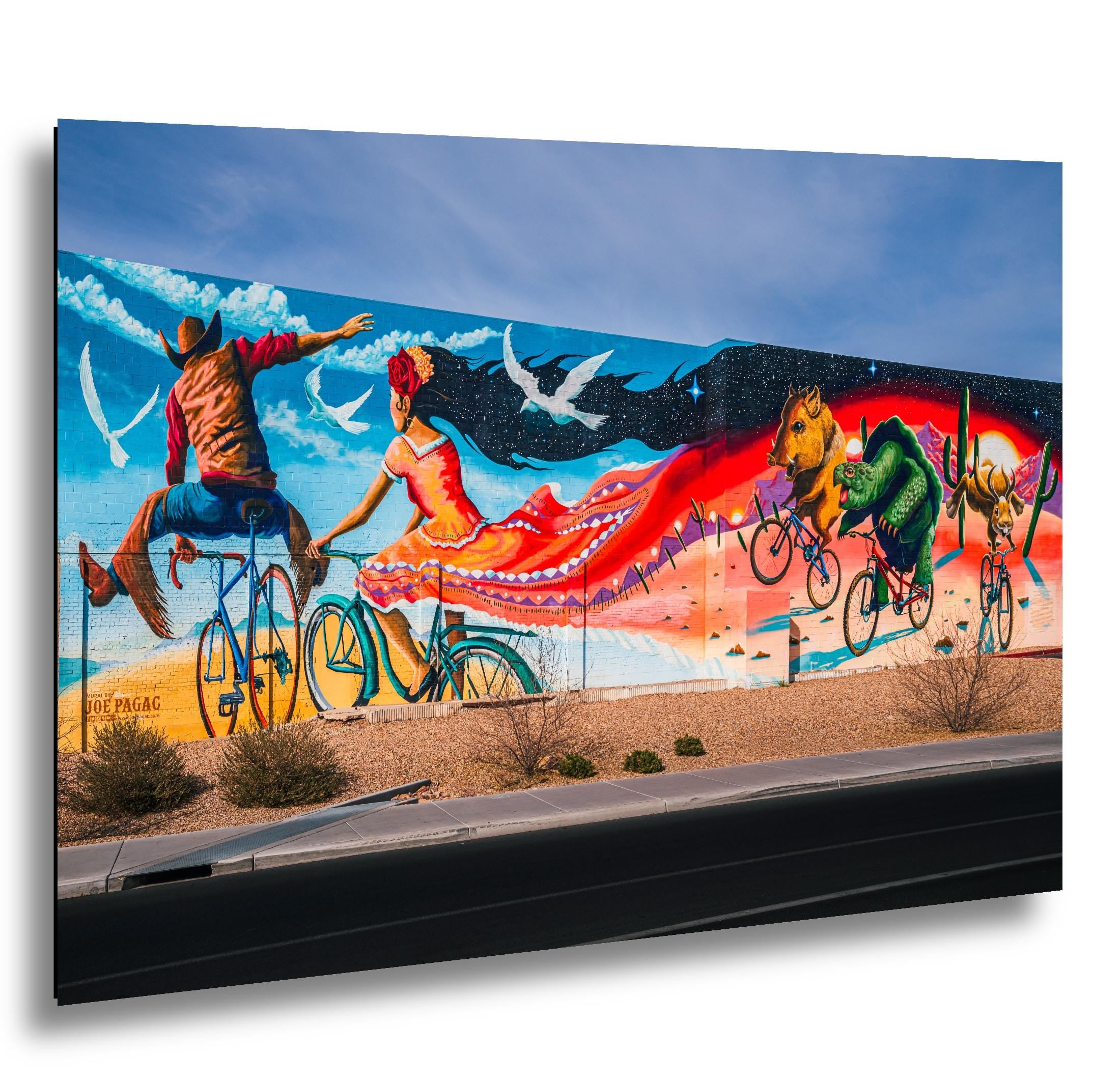Tucson Mural - Desert Dream Bicycle Mural, Photography Print Wall Art