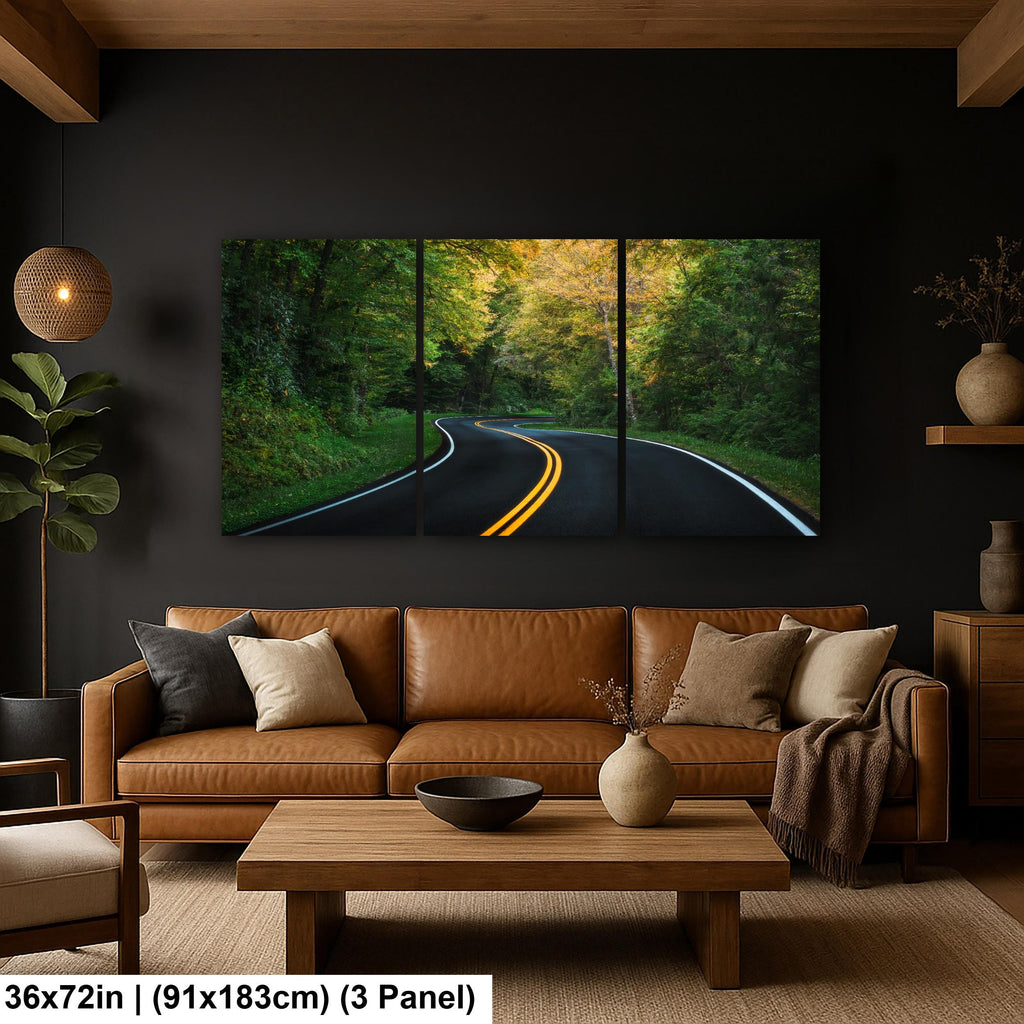 Winding Road Through Autumn Forest, Great Smoky Mountains National Park Tennessee Photography Print